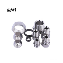 EMT swage stainless steel  metric BSP NPT  JIC male threaded nipple hydraulic fittings transition joint